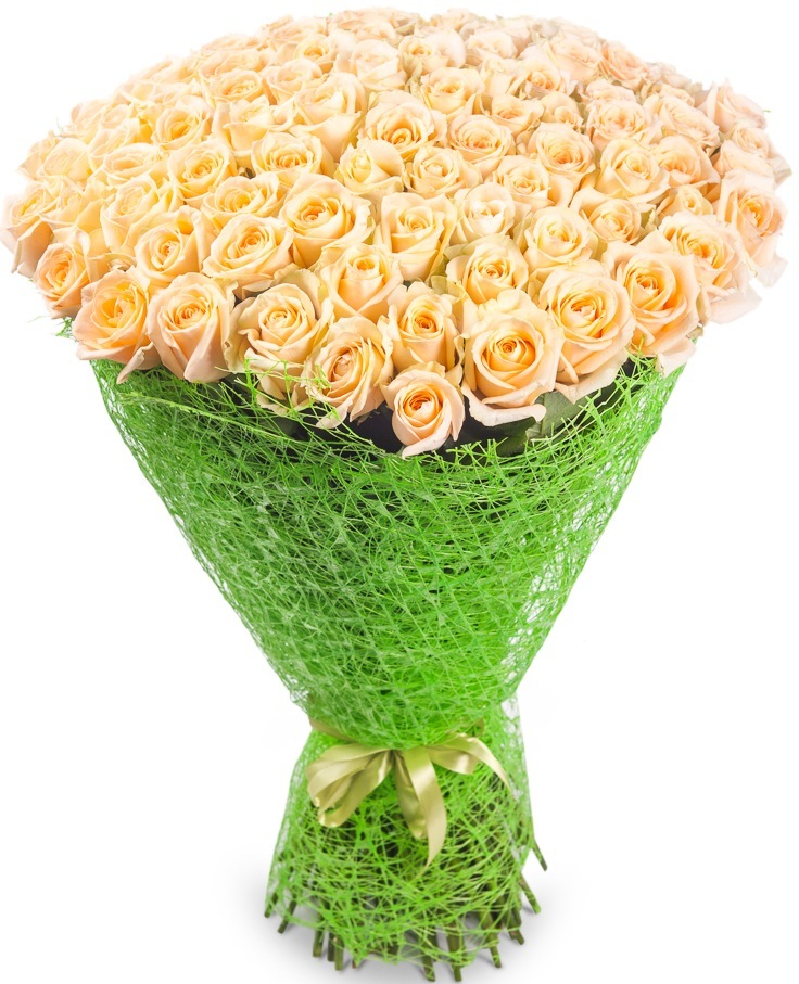 картинка Букет 77 кремовых роз от магазина Цветов