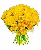 11 ярко-желтых кустовых хризантем №5