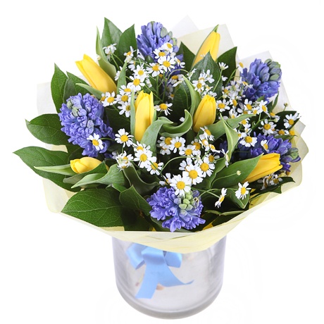 картинка Тюльпаны гиацинты ромашки №3 от магазина Цветов