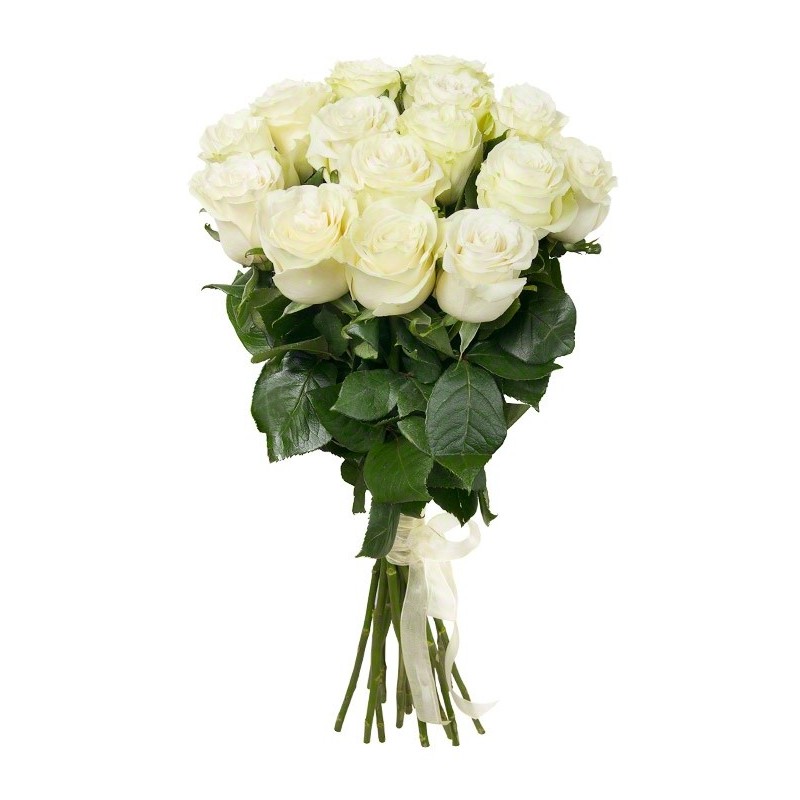 картинка 15 белых роз мондиаль от магазина Цветов